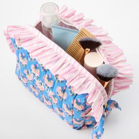 Block Print Ruffle Cosmetic Pouch | Mark and Graham