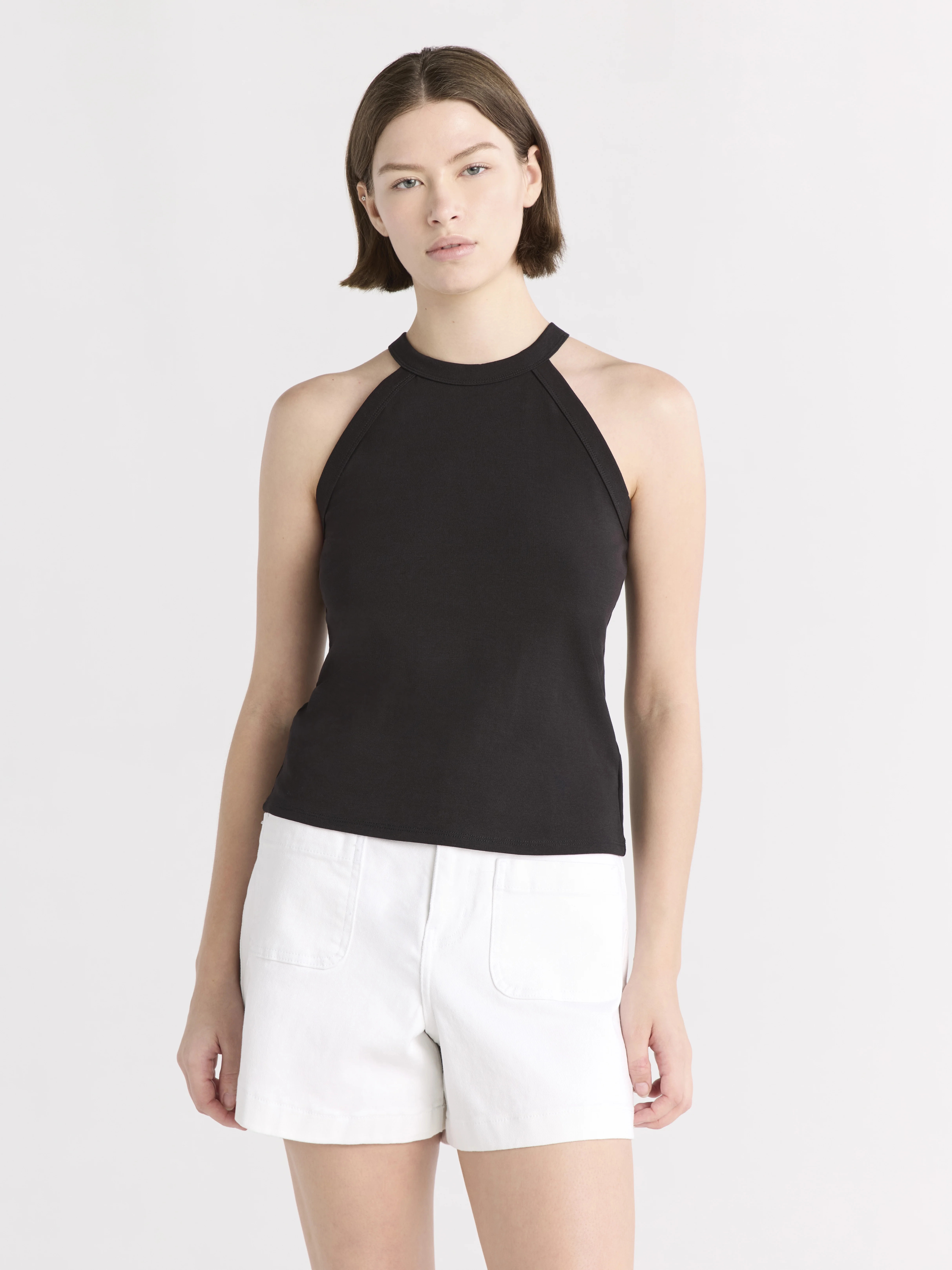 Free Assembly Women's Sleeveless Halter Tank Top, Sizes XS-XXL - Walmart.com | Walmart (US)