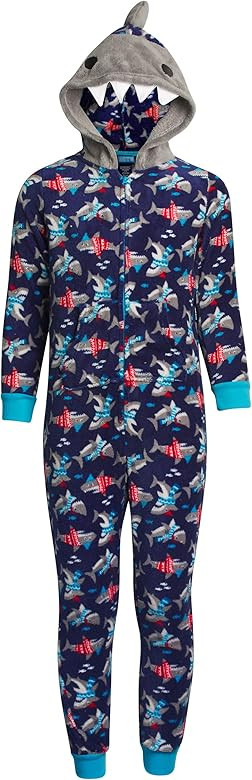Only Boys Plush Fleece Onesie Pajamas with Character Hood (Toddler/Little Boy/Big Boy) | Amazon (US)