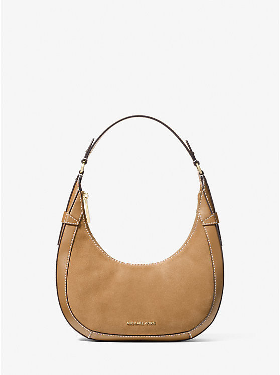 Preston Small Suede Crescent Shoulder Bag | Michael Kors CA