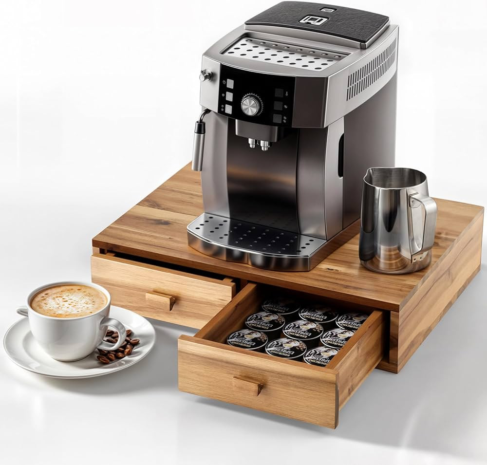 Tinamo Acacia Wood Coffee Pod Storage Box, Coffee Pods and Tea Organizer Holder, K Pod Drawer Cof... | Amazon (US)