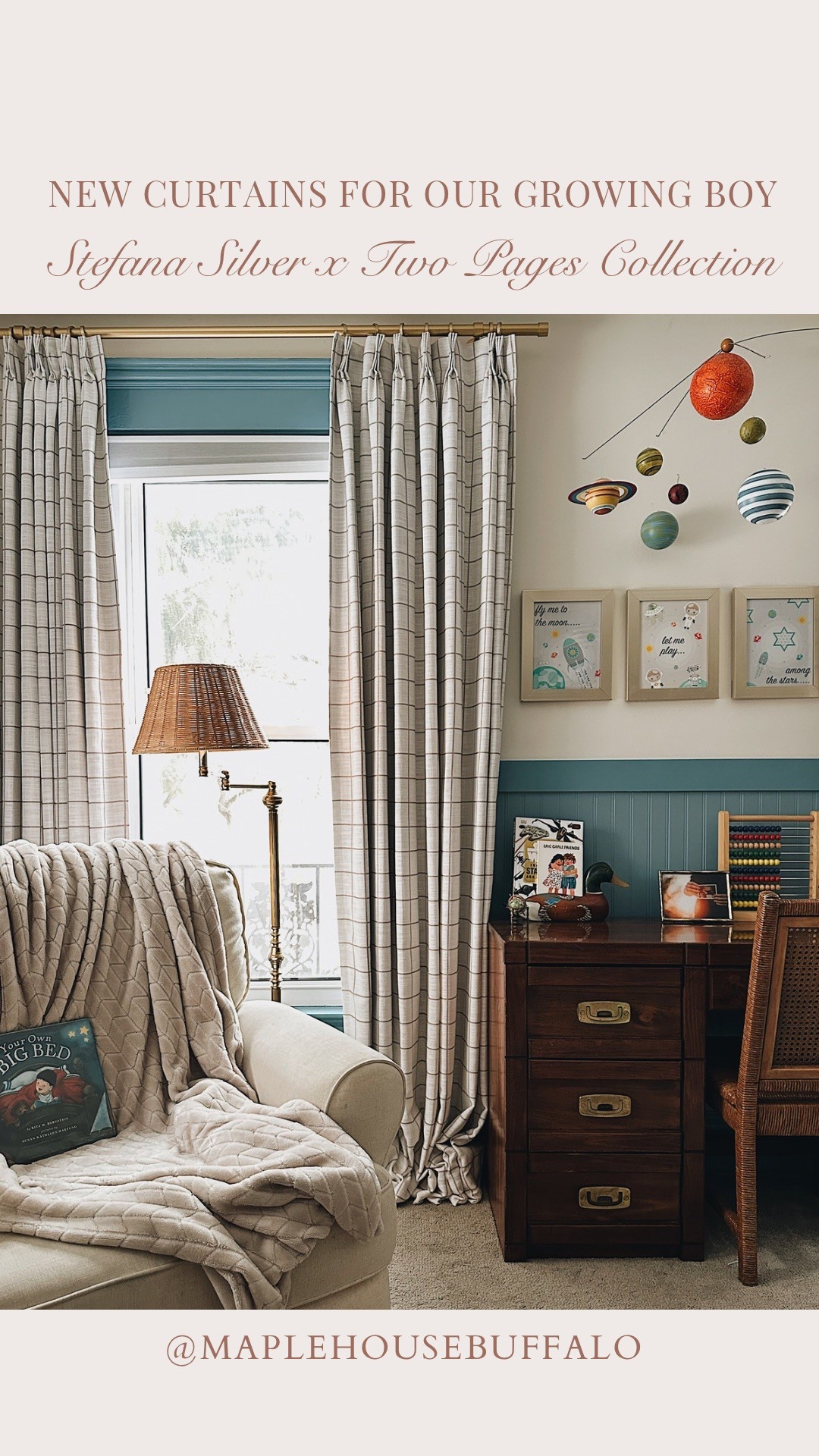 Two Pages is currently running a 20% off sale - use code RF20

Bringing some cozy texture and a touch of sophistication into our growing boy’s room with the Windowpane curtain from the @stefanasilber x @twopages collection! 

The pinch pleat curtains are fully lined and made of a lush, linen blend fabric - their neutral palette creates just enough visual interest to make a statement yet fit right in with any decor style. We’re loving how they are refined yet casual and the way pull the whole room together! 

#LTKSaleAlert #LTKHome #LTKSpringSale