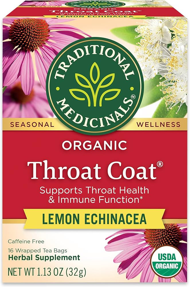 Traditional Medicinals Tea, Organic Throat Coat Lemon Echinacea, Supports Throat Health & Immune ... | Amazon (US)