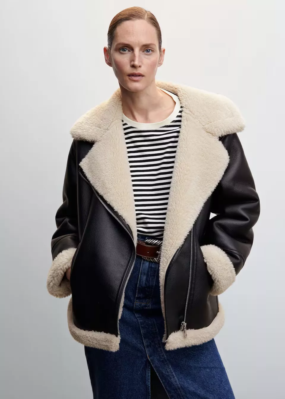 Faux shearling-lined jacket curated on LTK