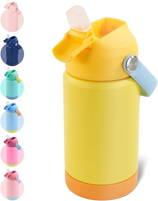 Kerilyn 12oz Kids Insulated Water Bottle, Leak-Proof Toddler Cup with Straws Lids, Kids Water Bot... | Amazon (CA)