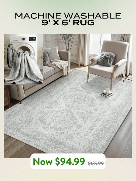 9 by 6 washable rug deal under $100!

#LTKhome #LTKfindsunder100