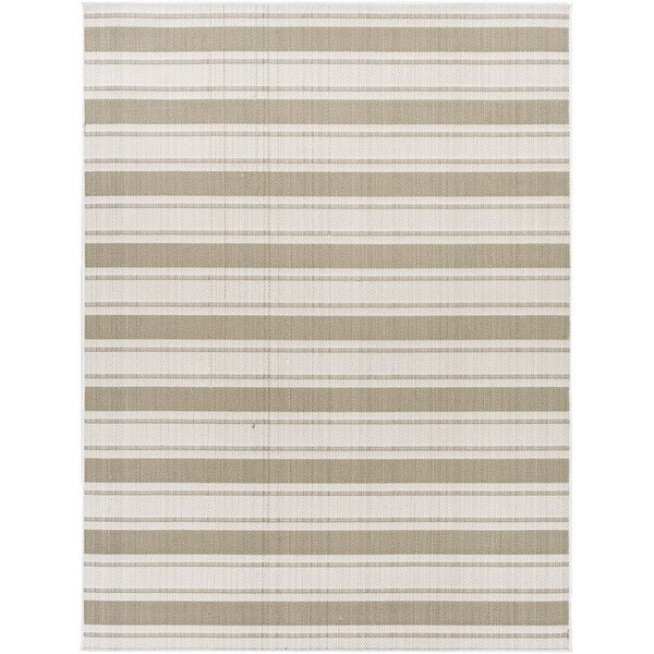 Vishnu Indoor/ Outdoor Casual Stripe Area Rug - 6'7" x 9' - Olive | Bed Bath & Beyond