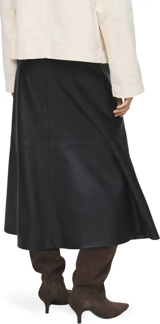 Paris Faux Leather A-Line Midi Skirt | Nordstrom