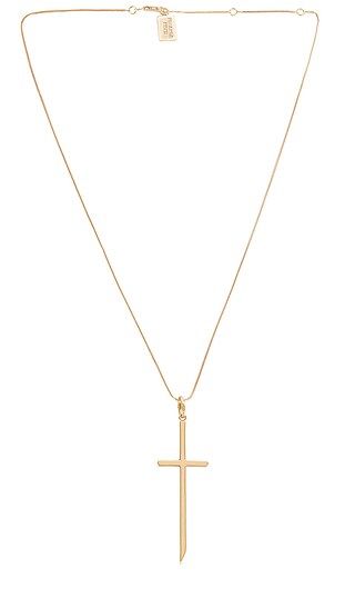 Cross Charm Gigi Chain Necklace in Gold | Revolve Clothing (Global)