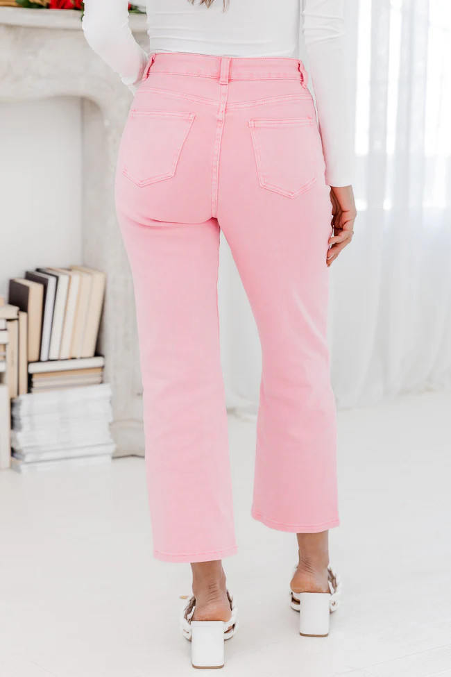 Allie Pink Straight Leg Jeans | Pink Lily