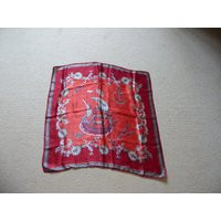 Vintage red satin scarf | Etsy (US)