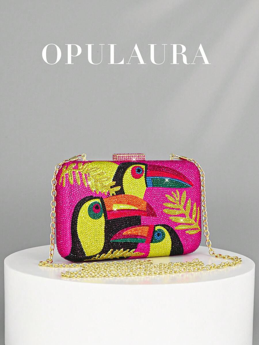 OpulAura New Fashion Sparkling Toucan Pattern Rhinestone Banquet Bag, European & American Design,... | SHEIN