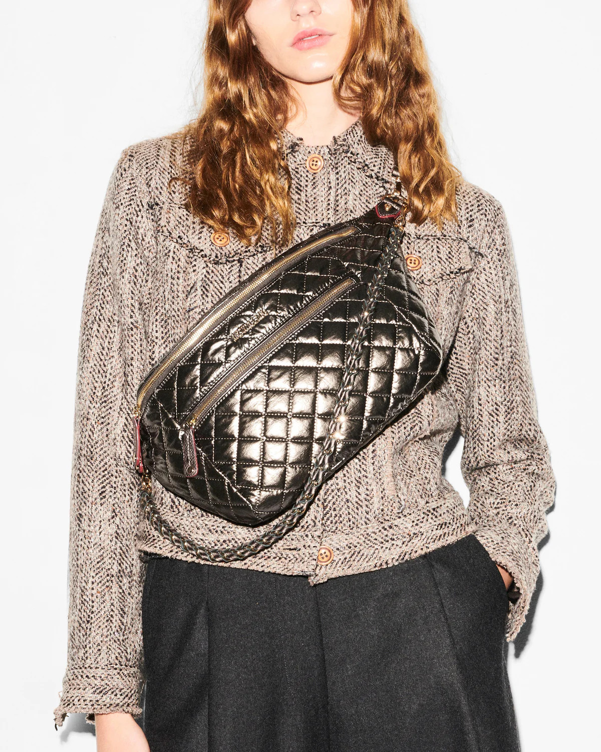 Moondust Metallic Lacquer Crosby Crossbody Sling Bag | MZ Wallace