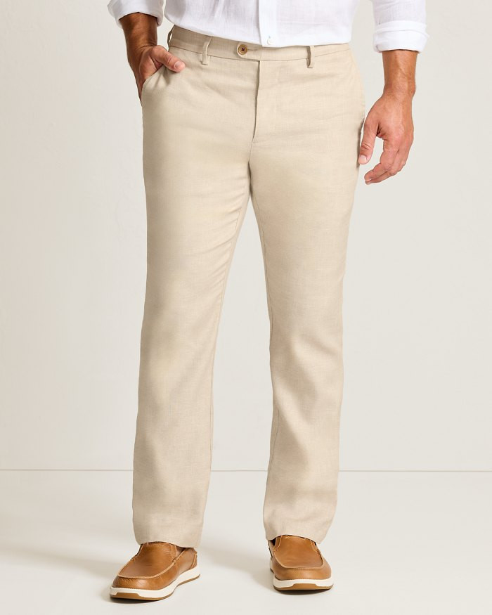Latigo Beach Linen-Blend Flat-Front Pants | Tommy Bahama