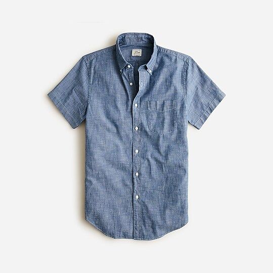 Short-sleeve indigo organic chambray shirt | J.Crew US