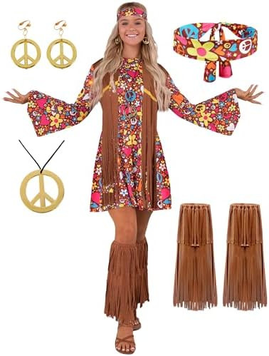 Spooktacular Creations Hippie Costume Women, Halloween 70s Outfits for Women, Adult Hippie Dresse... | Amazon (US)