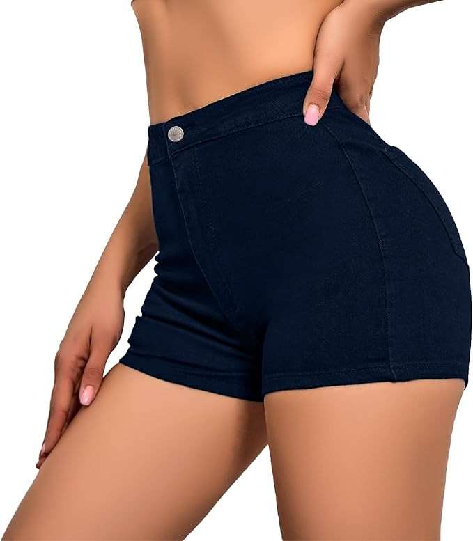 VIPONES Jean Shorts Womens High Waisted Stretchy Sexy Butt-Lifting Hot Denim Shorts | Amazon (US)