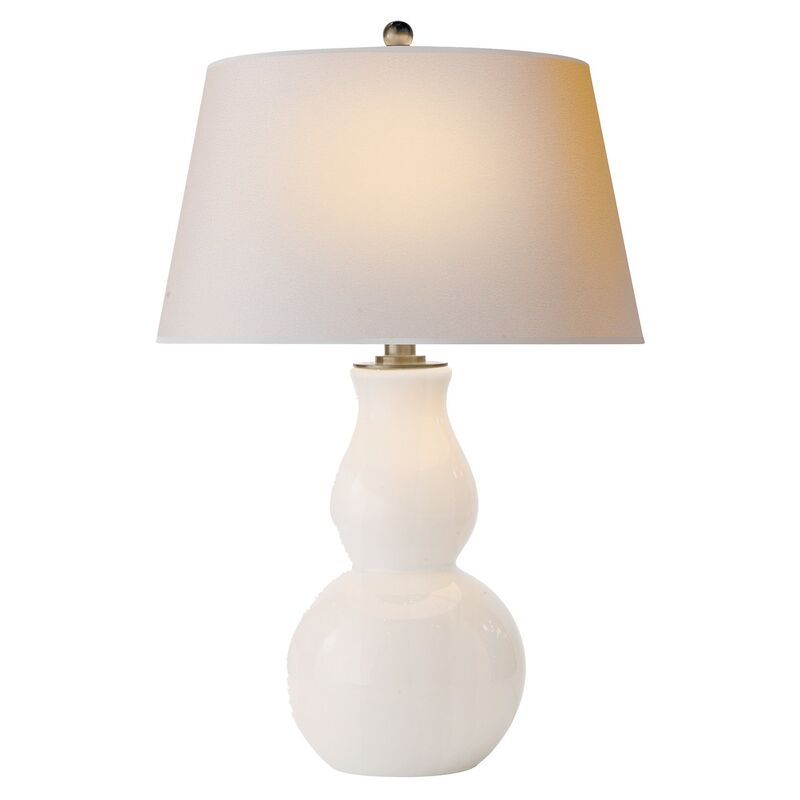 Open Bottom Gourd Table Lamp, White Glass | One Kings Lane