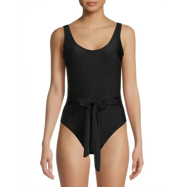 No Boundaries Juniors' One-Piece Swimsuit with Sash - Walmart.com | Walmart (US)