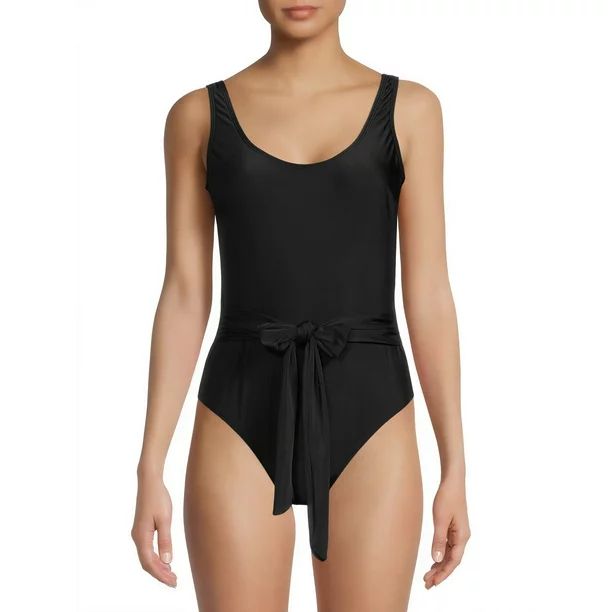 No Boundaries Juniors' One-Piece Swimsuit with Sash - Walmart.com | Walmart (US)