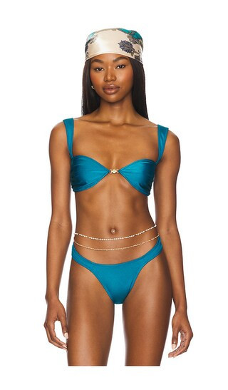 Sommer Swim Soriya Bikini Top in Teal. - size S | Revolve Clothing (Global)