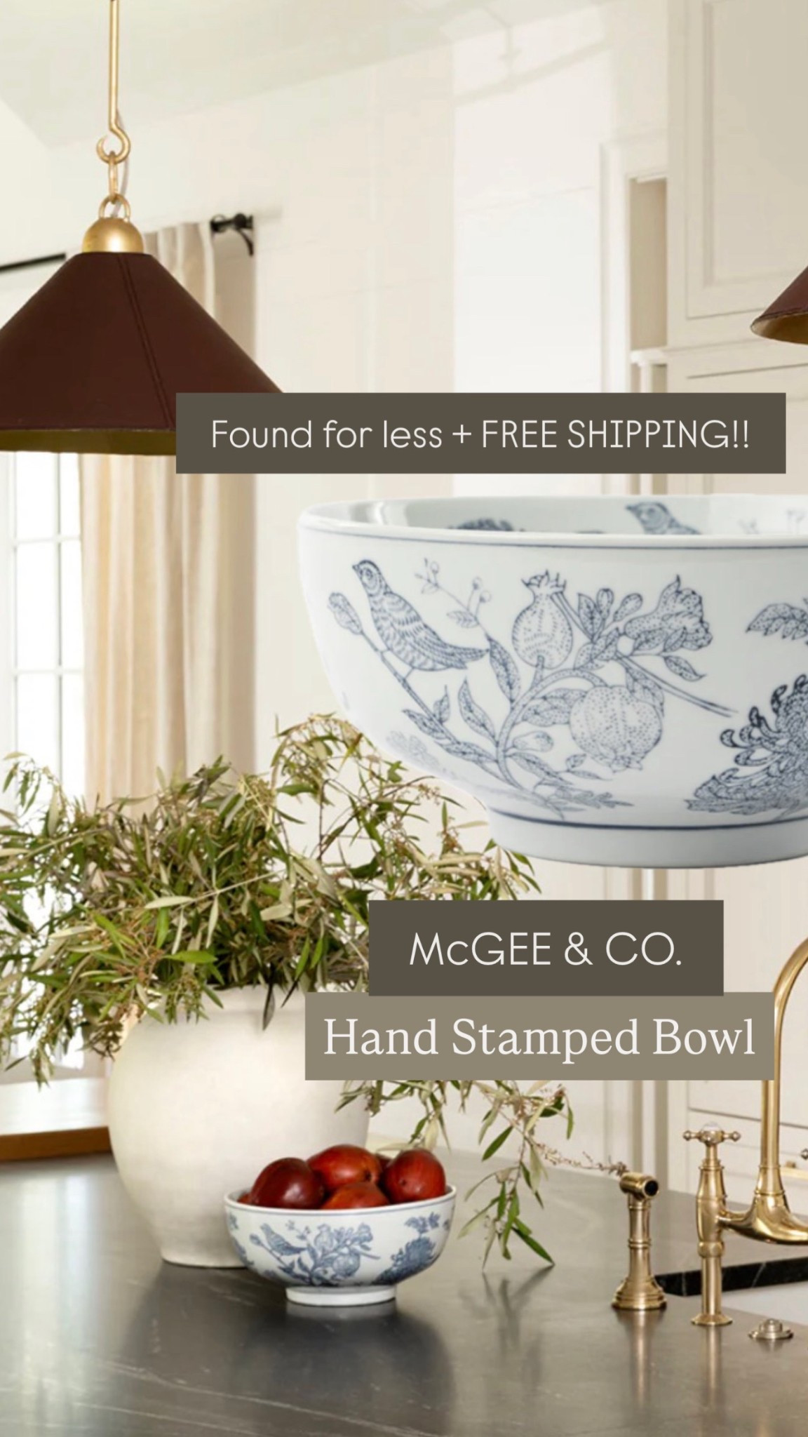 McGee & Co | Amazon finds | Michaels | kitchen decor | hand stamped bowl | blue and white dishes | blue and white decor | under $50 | kitchen counter decor 

#LTKSaleAlert #LTKHome #LTKFindsUnder50