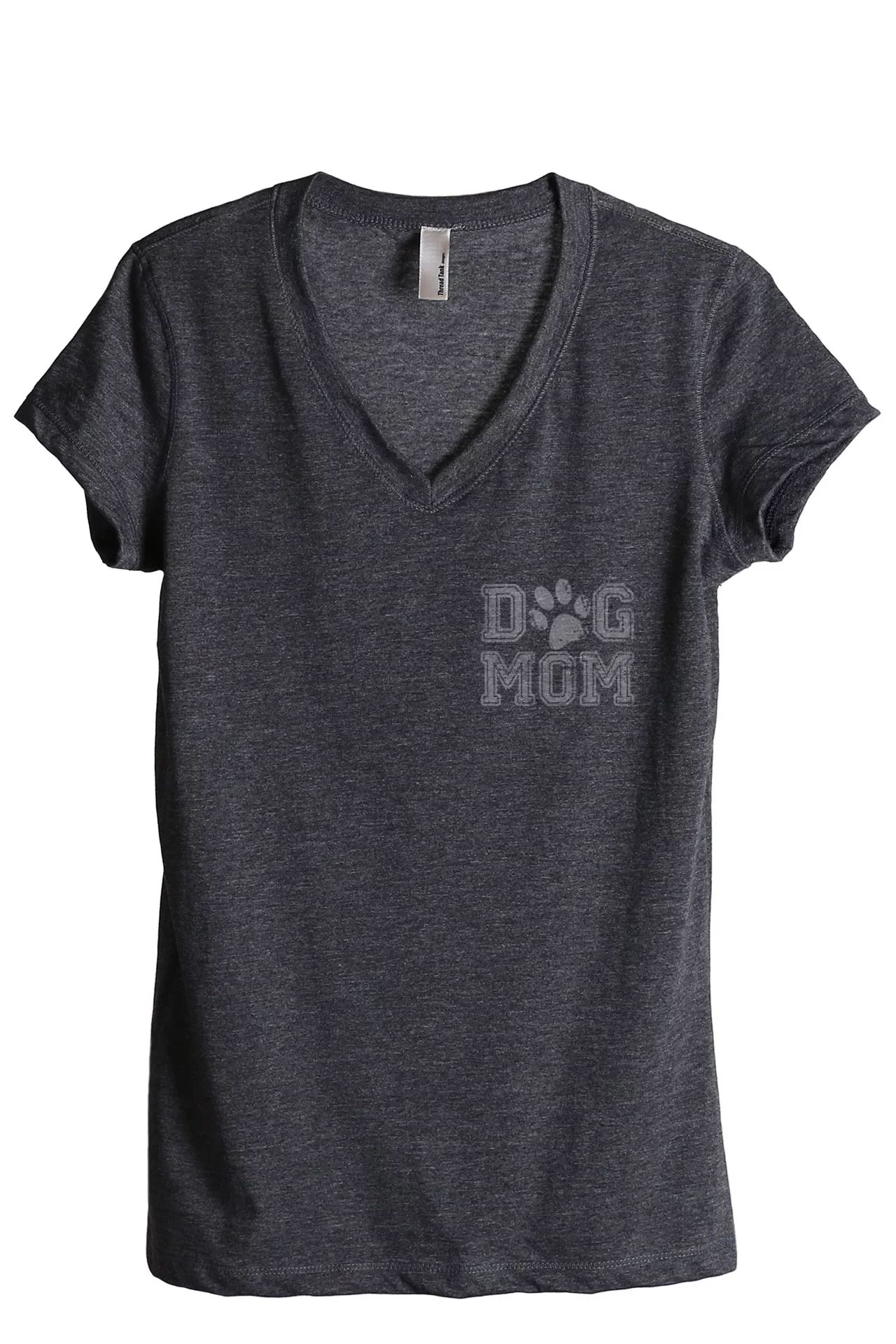 Thread Tank Dog Mom Women's Relaxed V-Neck T-Shirt Tee Charcoal X-Large | Walmart (US)