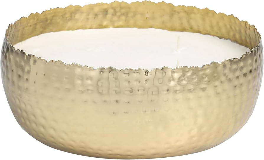 Deco 79 Metal Decorative Candle English Garden Scented Wide Hammered 90 oz 4 Wick Aromatherapy Ca... | Amazon (US)