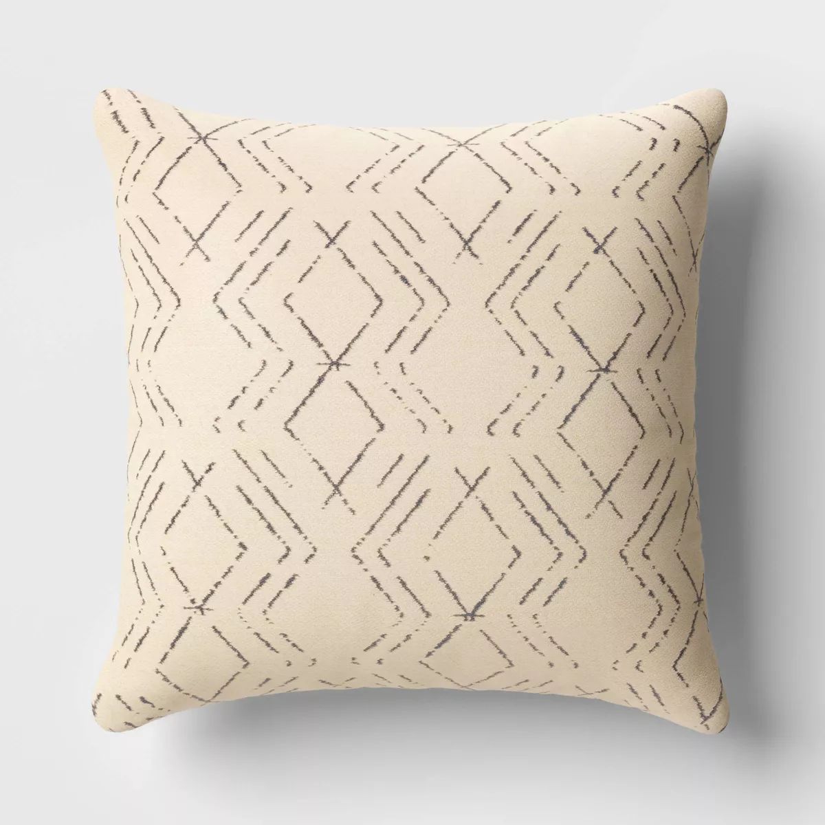 20"x20" Diamond Lines Square Outdoor Throw Pillow Gray/Beige - Threshold™ | Target