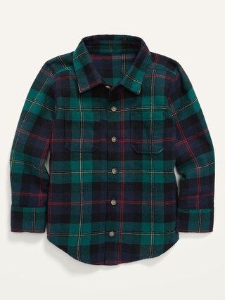 Unisex Plaid Flannel Long-Sleeve Shirt for Toddler | Old Navy (US)