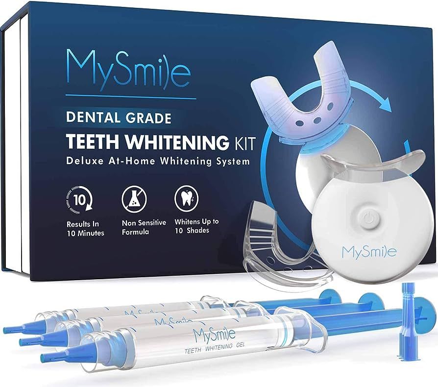 MySmile Teeth Whitening Kit with LED Light, 10 Min Non-Sensitive Fast Teeth Whitener with 3 Carba... | Amazon (US)