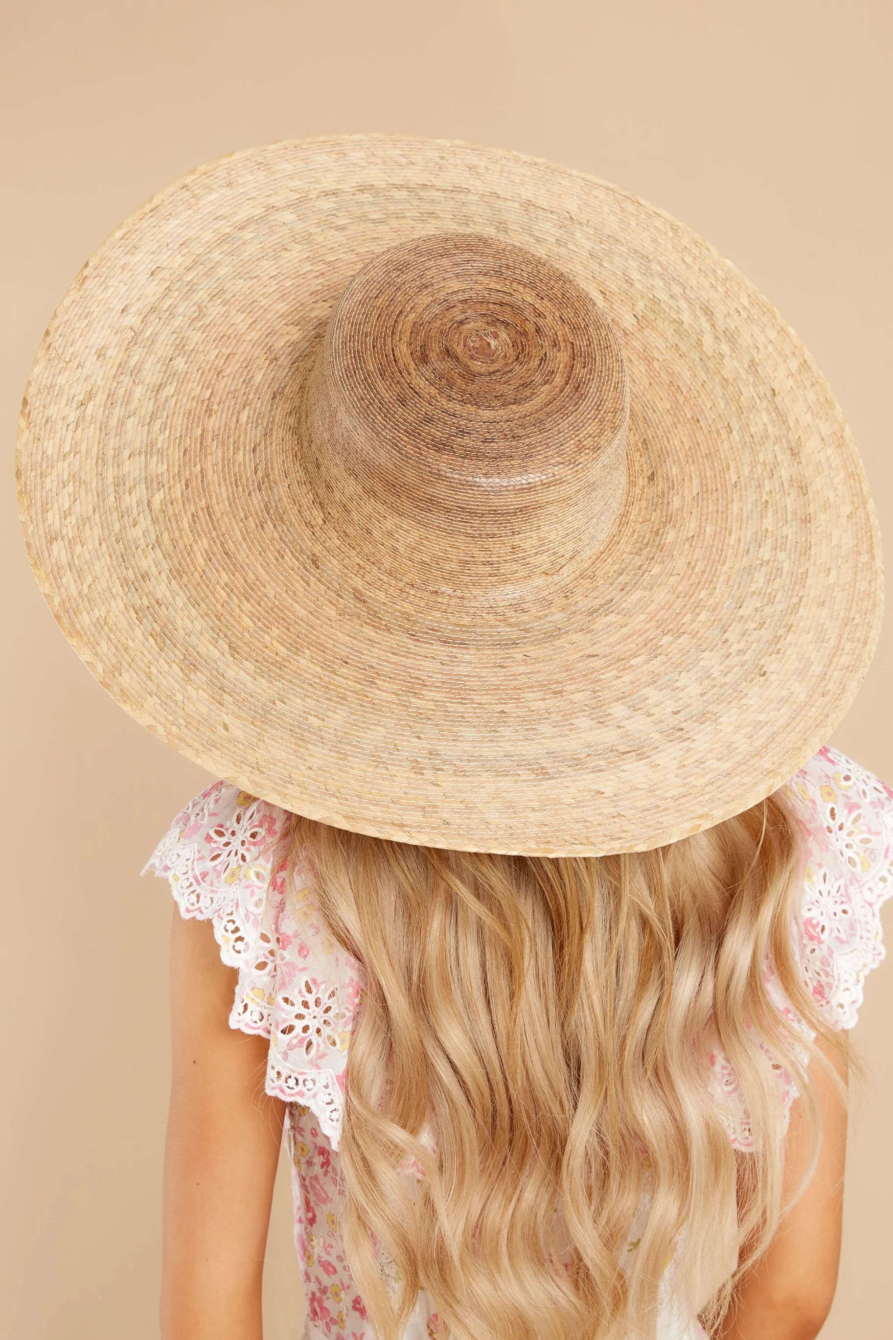 Ultra Wide Palma Natural Boater Hat | Red Dress 