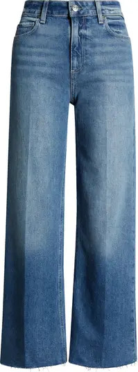Leena High Waist Raw Hem Wide Leg Jeans | Nordstrom