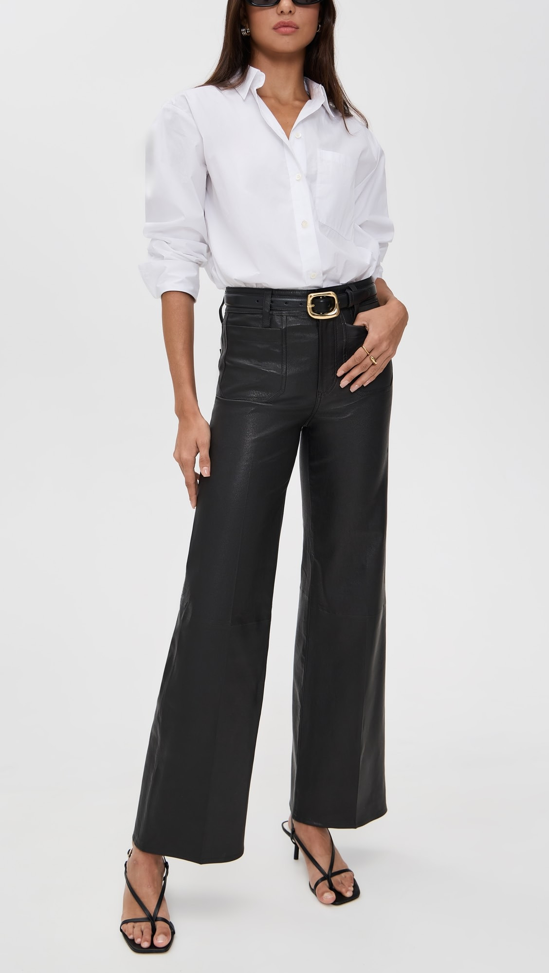 Leather Le Slim Palazzo Modernist Pocket Pants | Shopbop