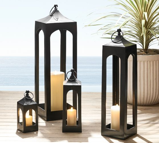 Caleb Handcrafted Metal Outdoor Lantern | Pottery Barn (US)