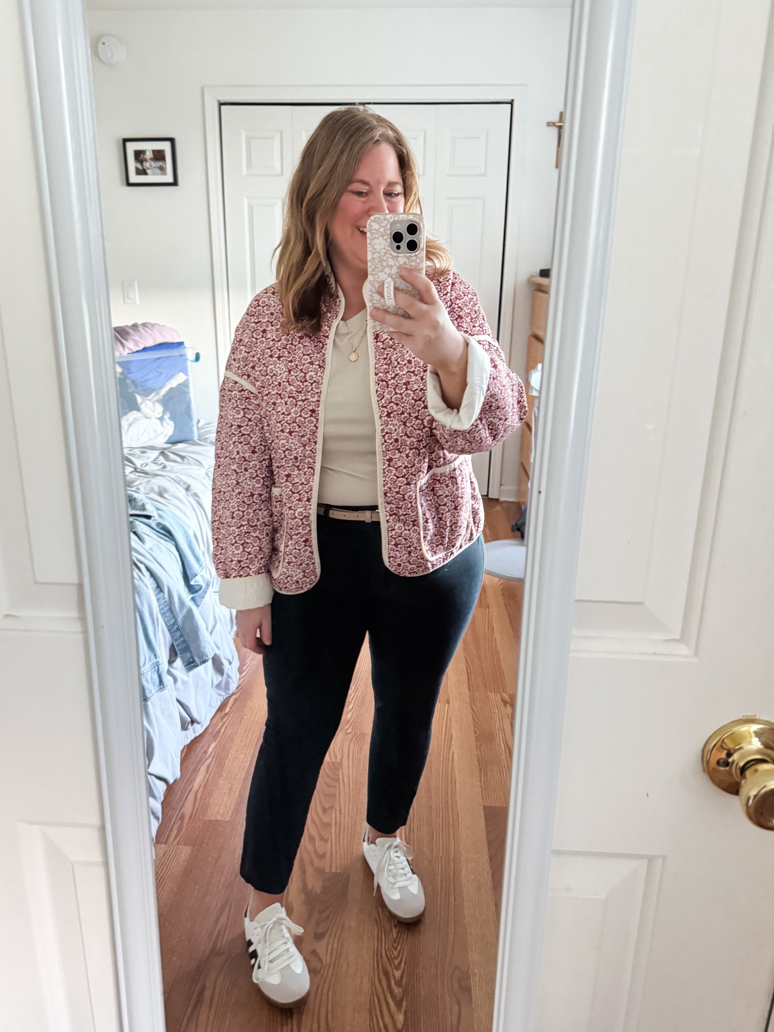 I love my quilted jackets for a fun spring layer! Wearing an XL.  Pixie pants are also on sale today - the best teacher pants!  I’d recommend sizing up one.  

#LTKSaleAlert #LTKWorkwear #LTKMidsize