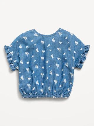 Printed Ruffle-Sleeve Button Back Top for Toddler Girls | Old Navy (US)