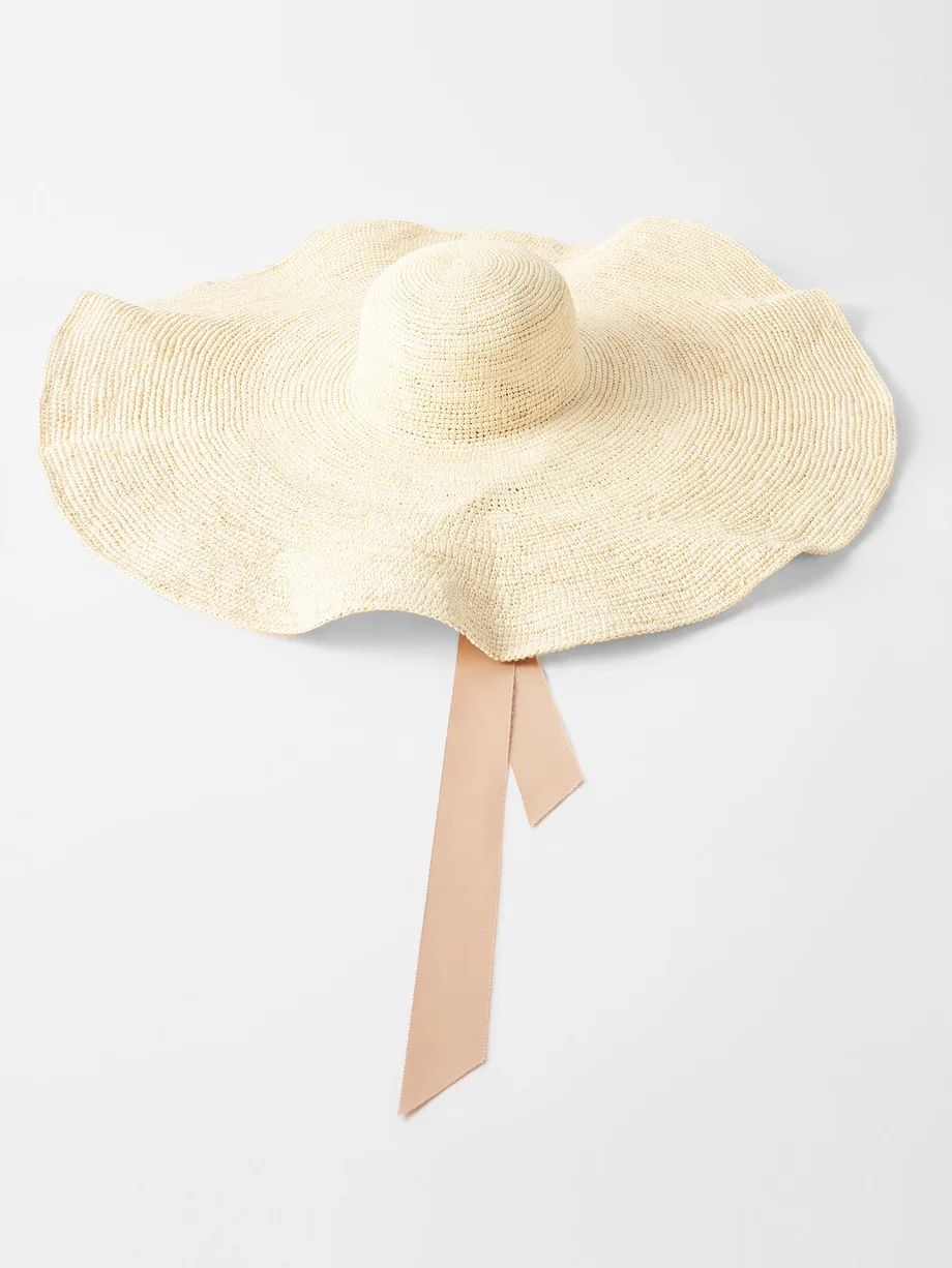 Glamour ribbon-trim wide-brim straw hat | Sensi Studio | Matches (US)