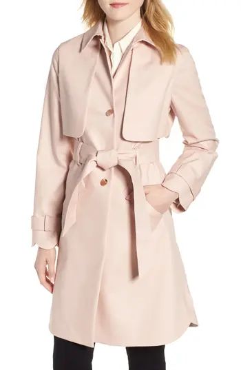 Women's Ted Baker London Scallop Detail Trench Coat, Size 2 - Pink | Nordstrom