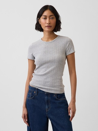 Pointelle Crewneck T-Shirt | Gap (US)