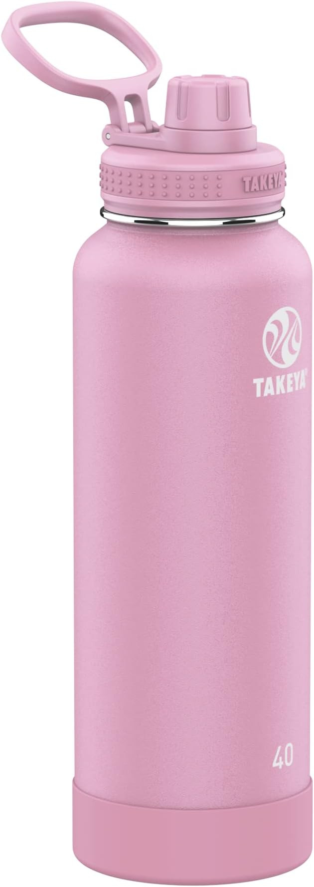 Takeya Actives Insulated Stainless Steel Water Bottle with Spout Lid, 40 Ounce, Pink Lavender | Amazon (US)