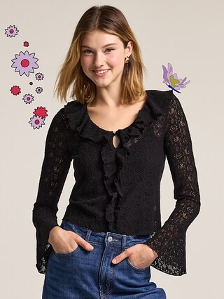 Old Navy x Anna Sui V-Neck Floral Lace Top | Old Navy (US)