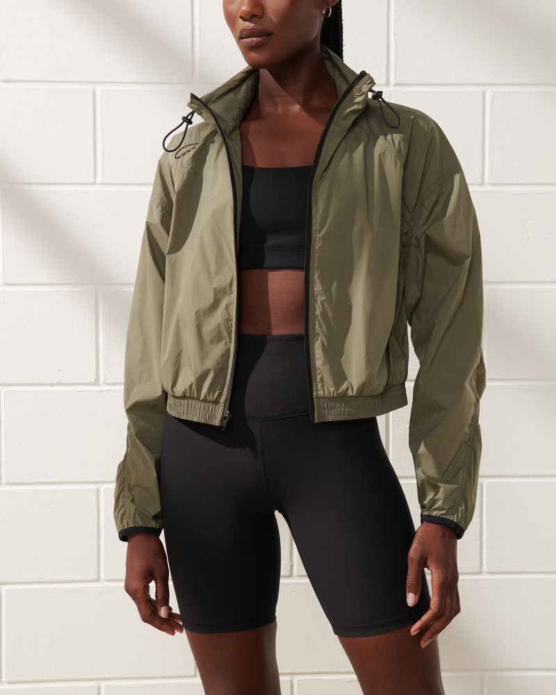 YPB Lightweight Crinkle Nylon Windbreaker | Abercrombie & Fitch (US)