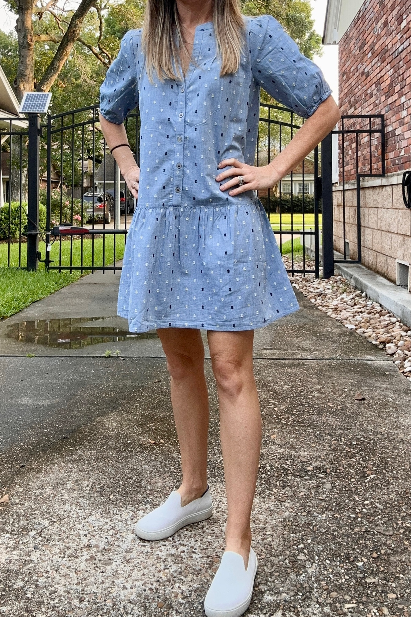 Today’s #ootd. This dress is a WINNER and still on sale, 40% off! I dressed it down with sneakers for orchestra concerts, drs appts, grocery run, but it would look great with wedges as well! 

#LTKsalealert #LTKFind #LTKstyletip