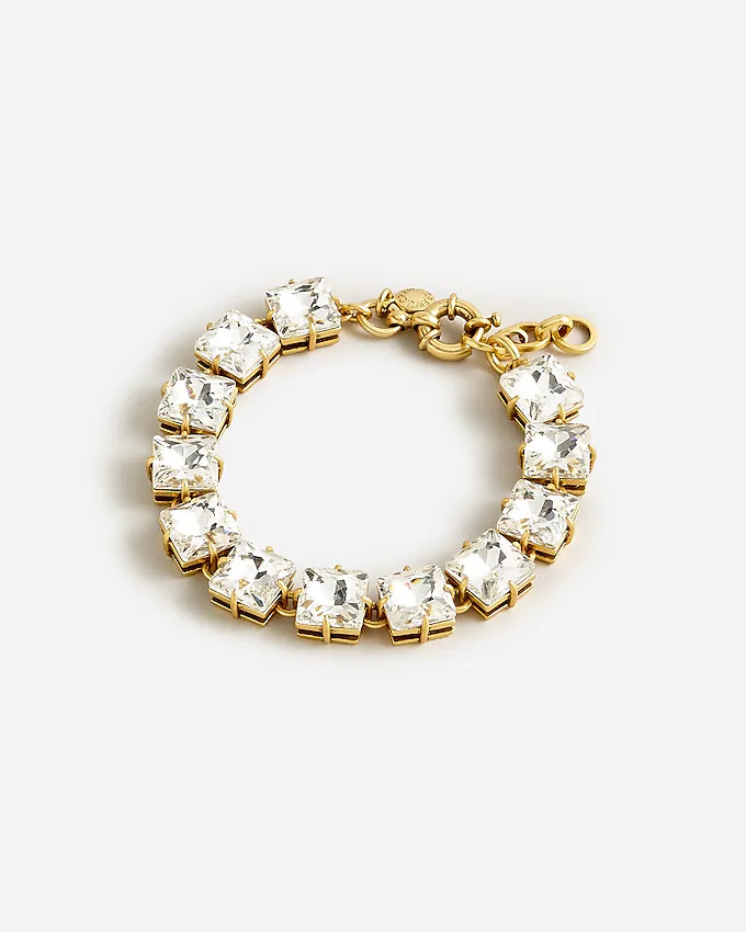 Square-shaped crystal tennis bracelet | J. Crew US