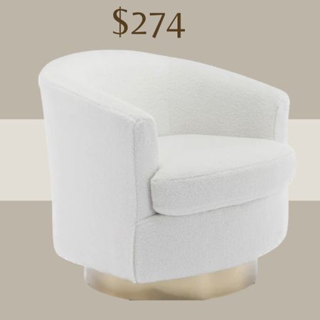 White round with gold base accent swivel chair 

Perfect for living room, makeup chair 

#LTKFind #LTKhome #LTKsalealert