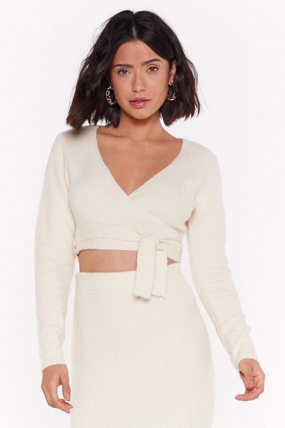 Get Used to Knit Cropped Wrap Sweater | NastyGal (US & CA)