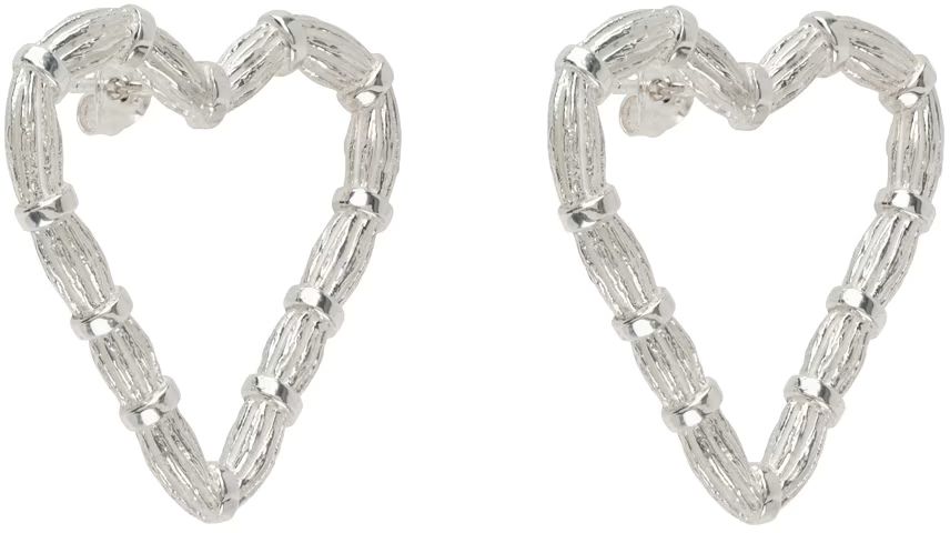 Silver Heart Willow Earrings | SSENSE