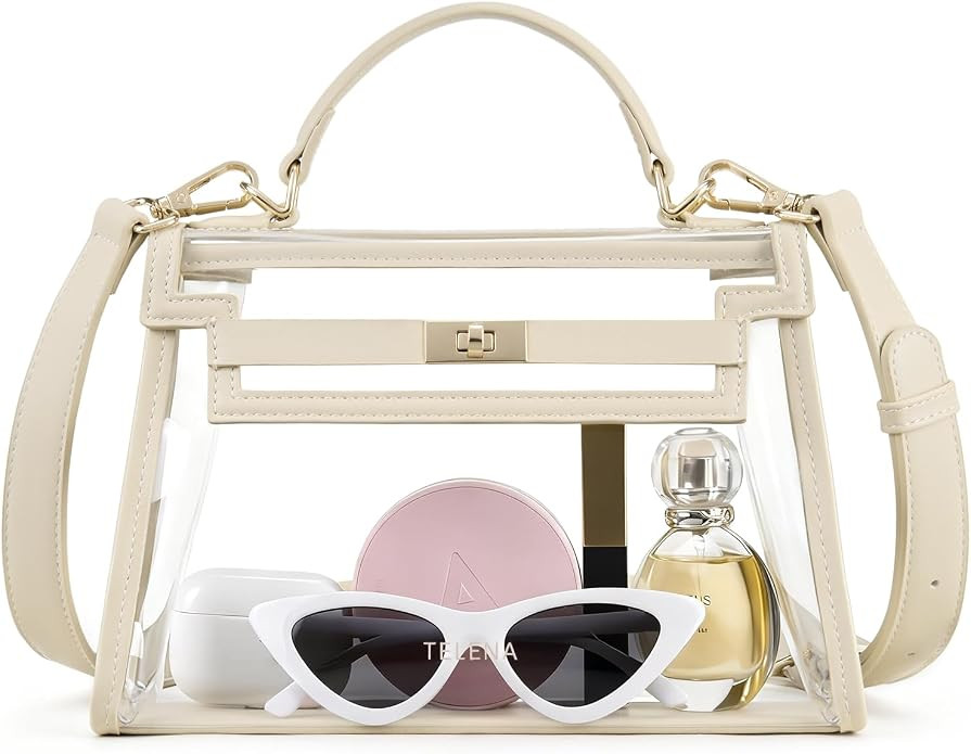 Telena Clear Bag for Stadium Events PVC Transparent Crossbody Purse for Women with Adjustable Str... | Amazon (US)