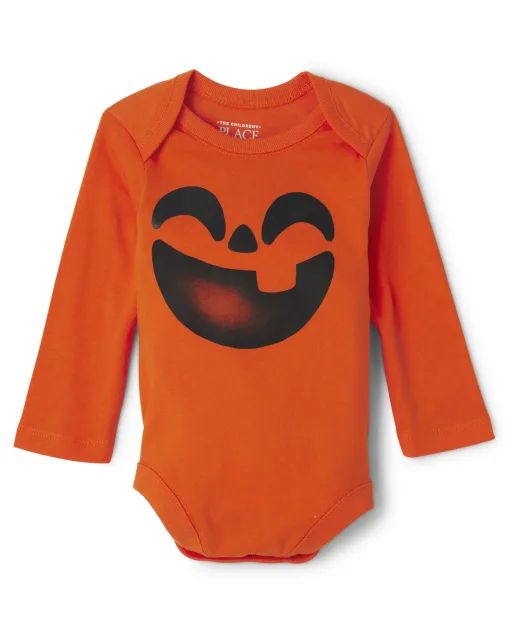 Unisex Baby Matching Family Halloween Long Sleeve Jack-O'-Lantern Graphic Bodysuit | The Children... | The Children's Place